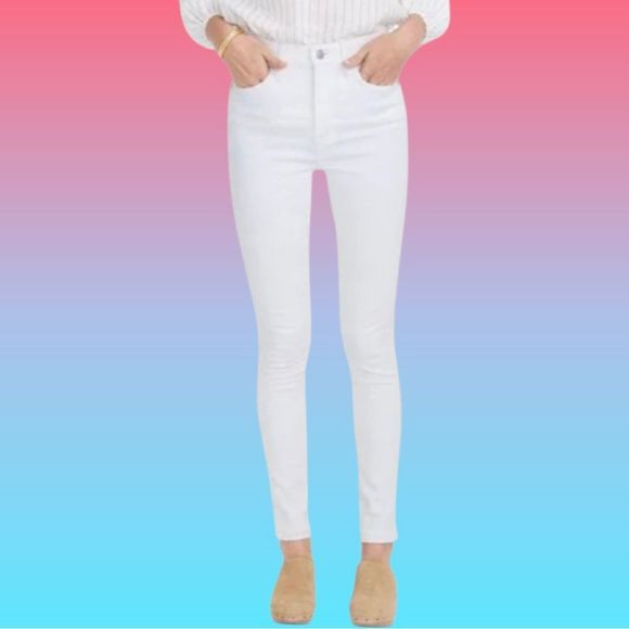 MADEWELL White Denim 10" High Rise Skinny Jeans - SIZE 26 - Picture 1 of 7